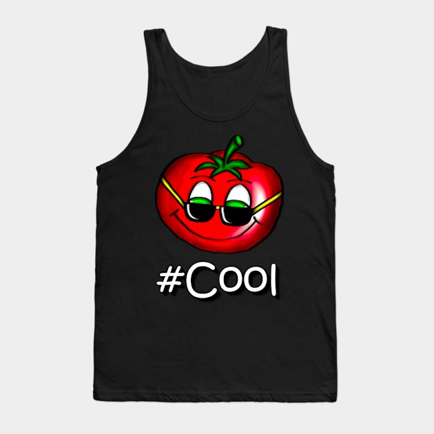#Cool Tomatoe with sunglasses - white Tank Top by emyzingdesignz